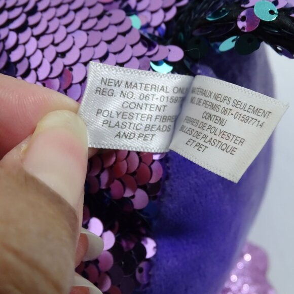 Ty Flippables Moonlight Owl Sequin Purple Green Stuffed Animal Plush Soft Toy 9" - Picture 9 of 16